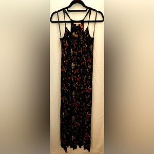 Black Maxi Dress w/Floral Design Size M